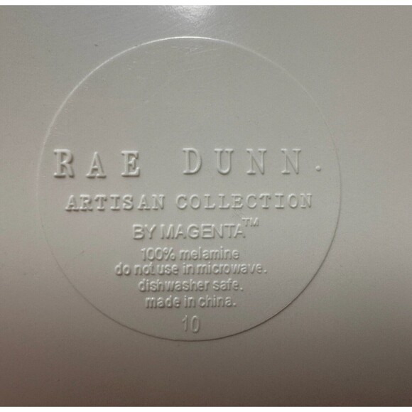 Rae Dunn by Magenta Melamine Dinner Plates SPRING Set of 2 Parties Holidays - Picture 3 of 3